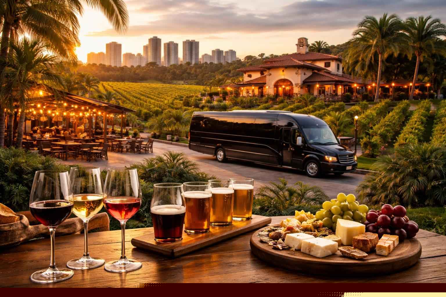 Can you handle multi-stop winery brewery city tours around Pembroke Pines Florida