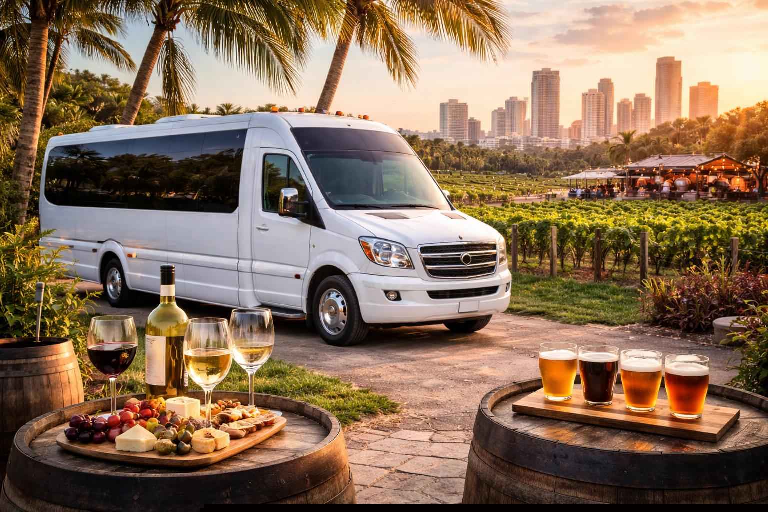 Can you handle multi-stop winery brewery city tours around Pembroke Pines Florida?
