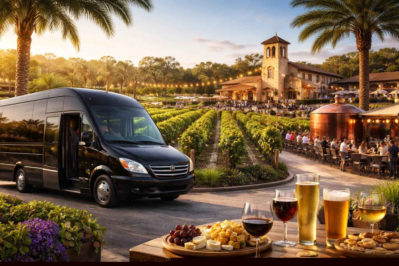 Can you handle multi-stop winery brewery city tours around Pembroke Pines Florida?