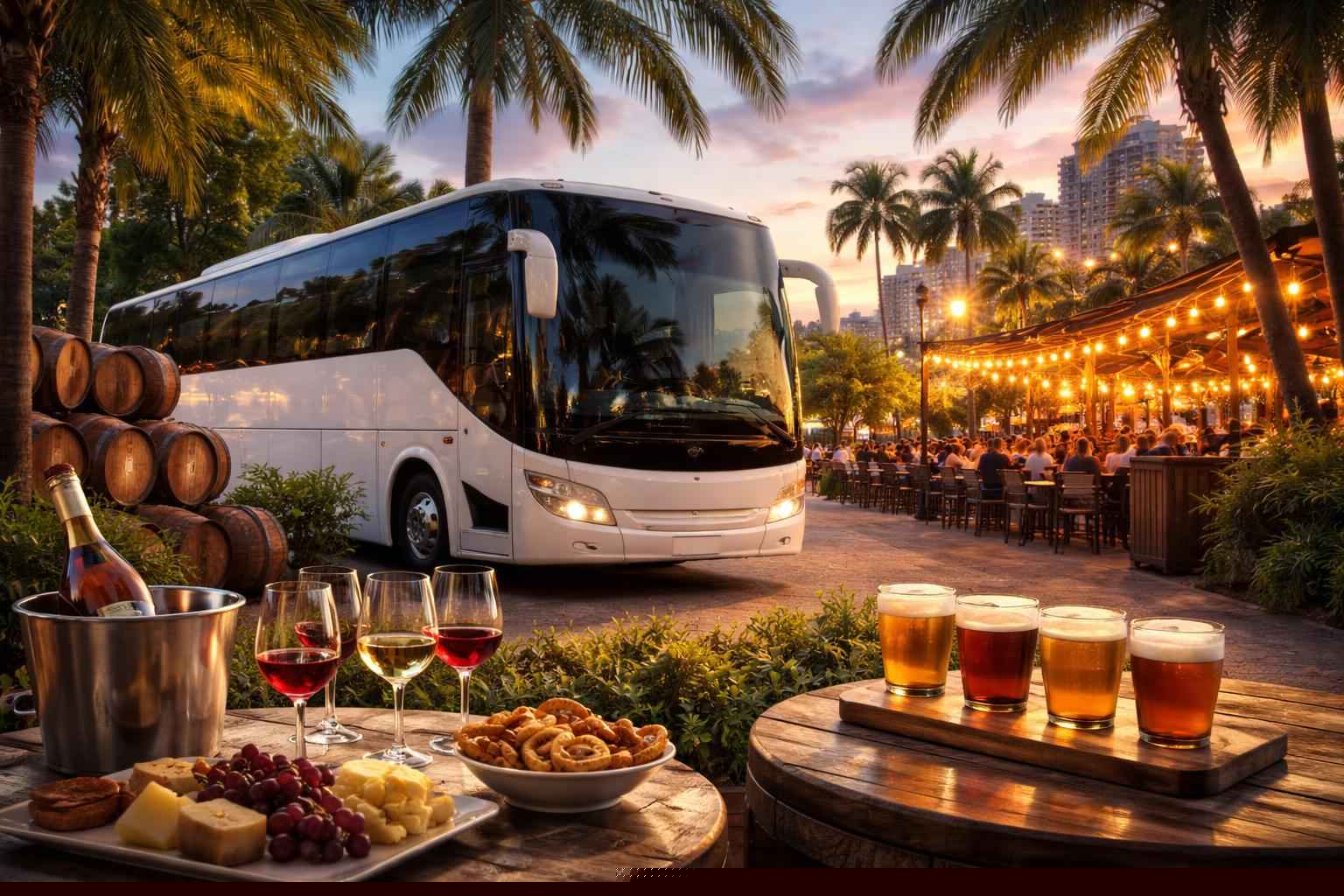 Can you handle multi-stop winery brewery city tours around Pembroke Pines Florida?
