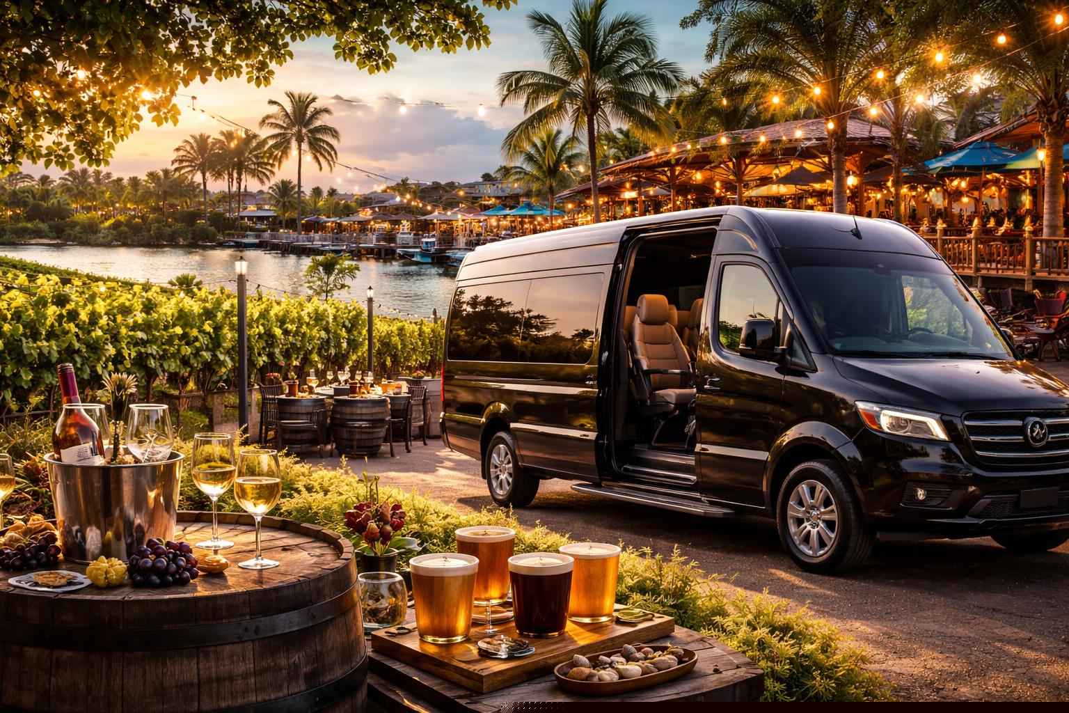 Can you handle multi stop winery brewery city tours around Port St. Lucie Florida