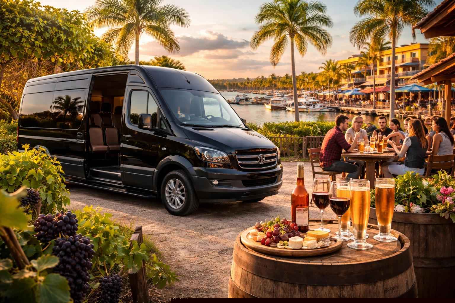 Can you handle multi-stop winery brewery city tours around Port St. Lucie Florida?