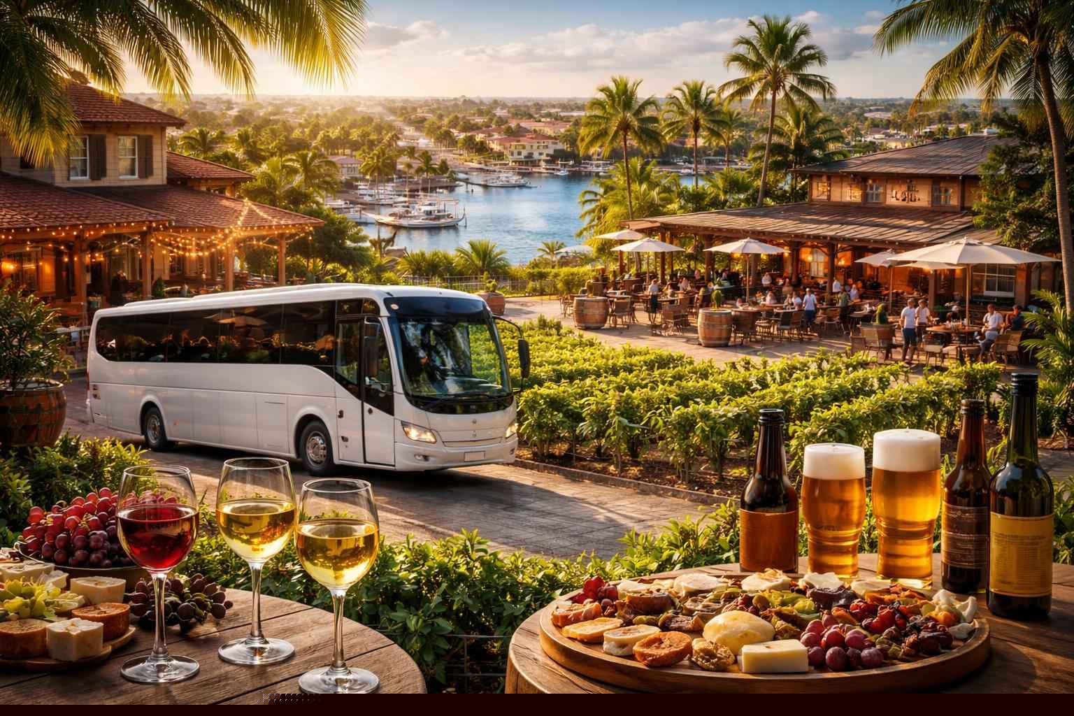Can you handle multi-stop winery brewery city tours around Port St. Lucie Florida