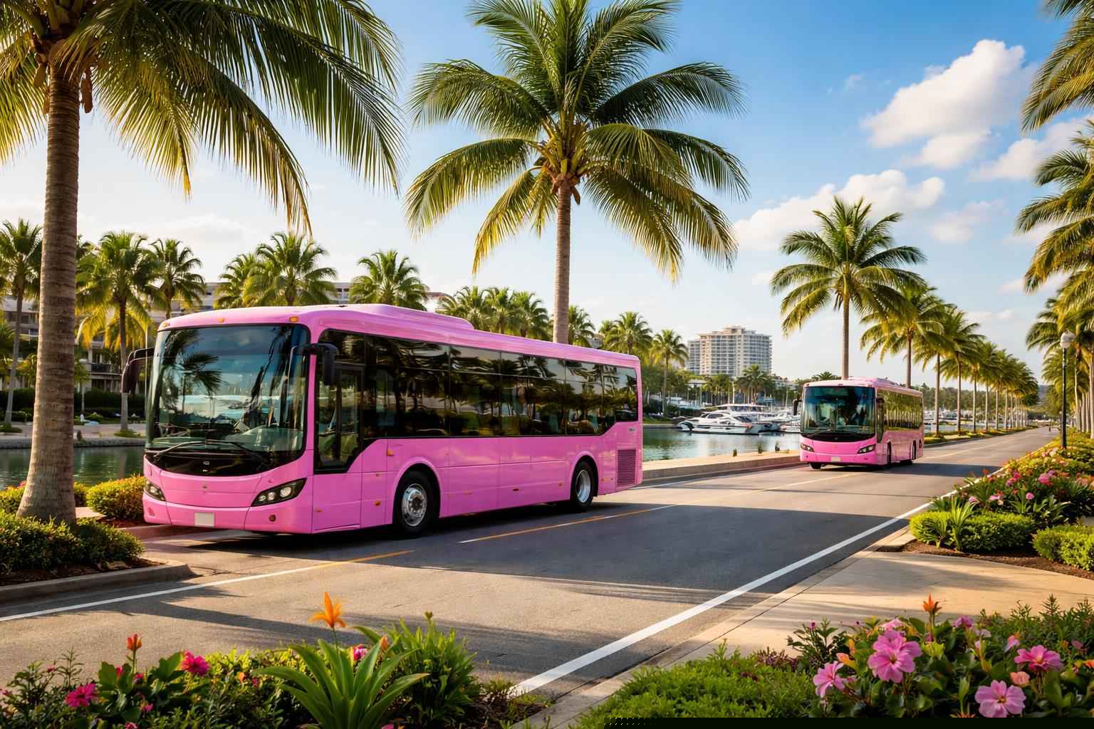 Cape Coral Florida Pink Buses