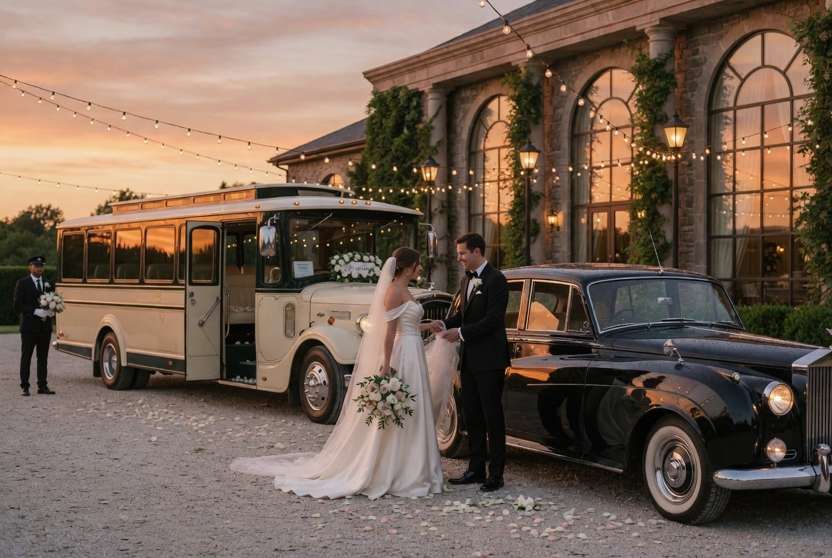 Do you provide wedding day shuttles and a classic vintage getaway car in Fort Lauderdale Florida