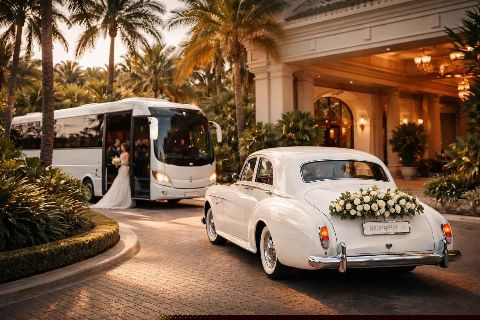 Do You Provide Wedding Day Shuttles And A Classic Vintage Getaway Car In Hollywood Florida?
