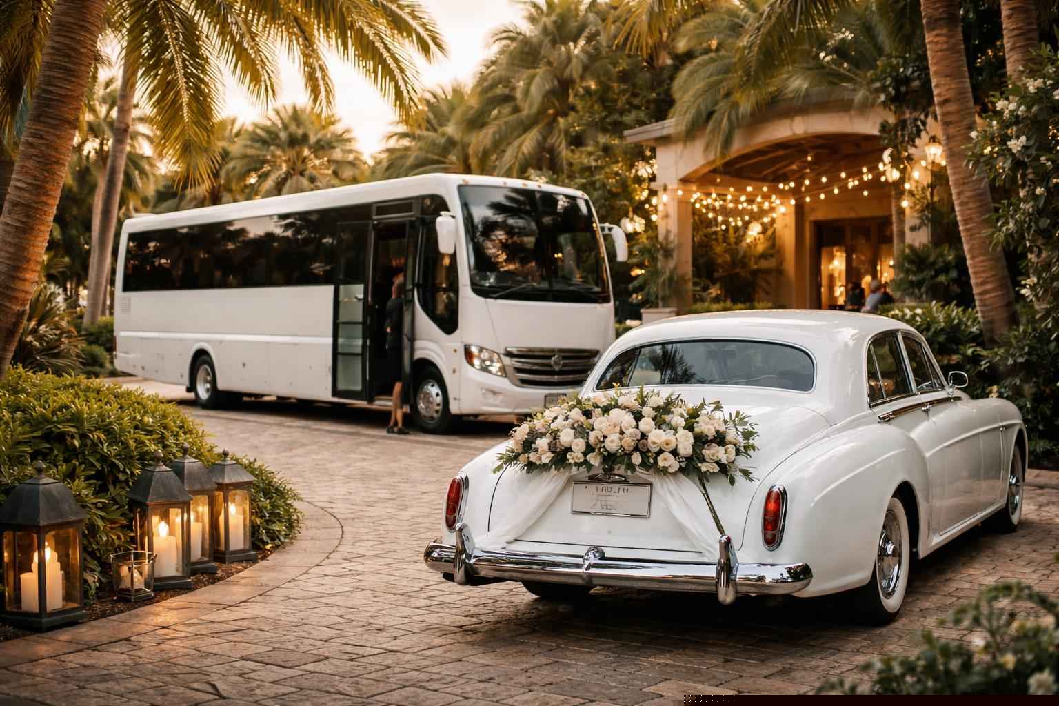 Do You Provide Wedding Day Shuttles And A Classic Vintage Getaway Car In Hollywood Florida?