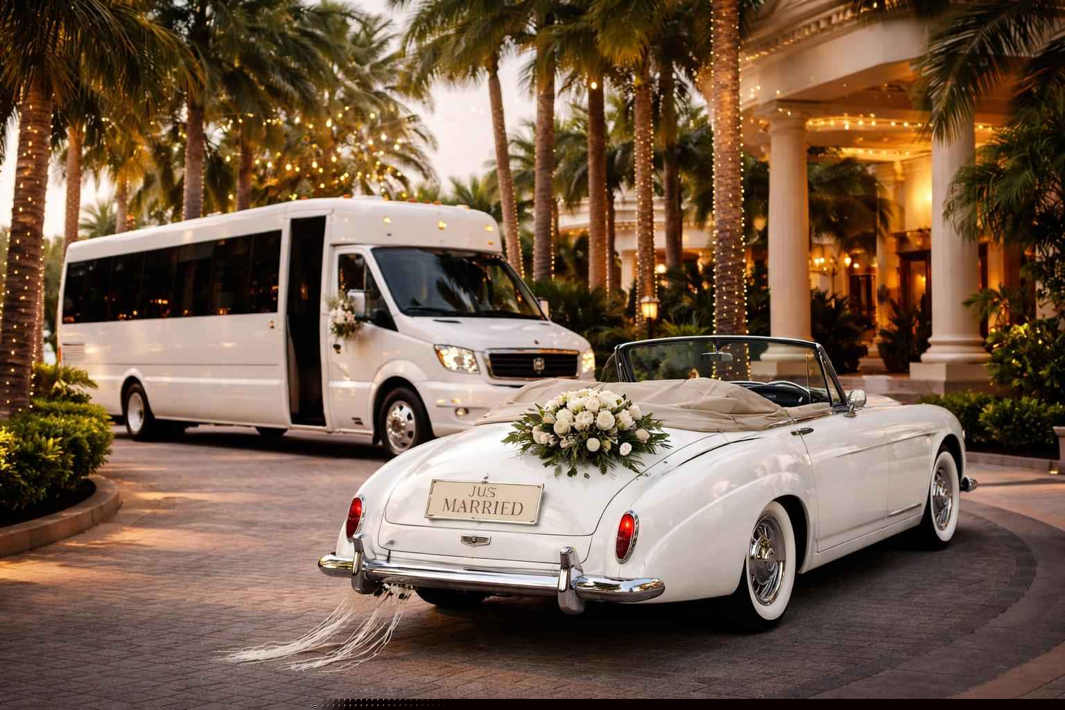 Do You Provide Wedding Day Shuttles And A Classic Or Vintage Getaway Car In Hollywood Florida?