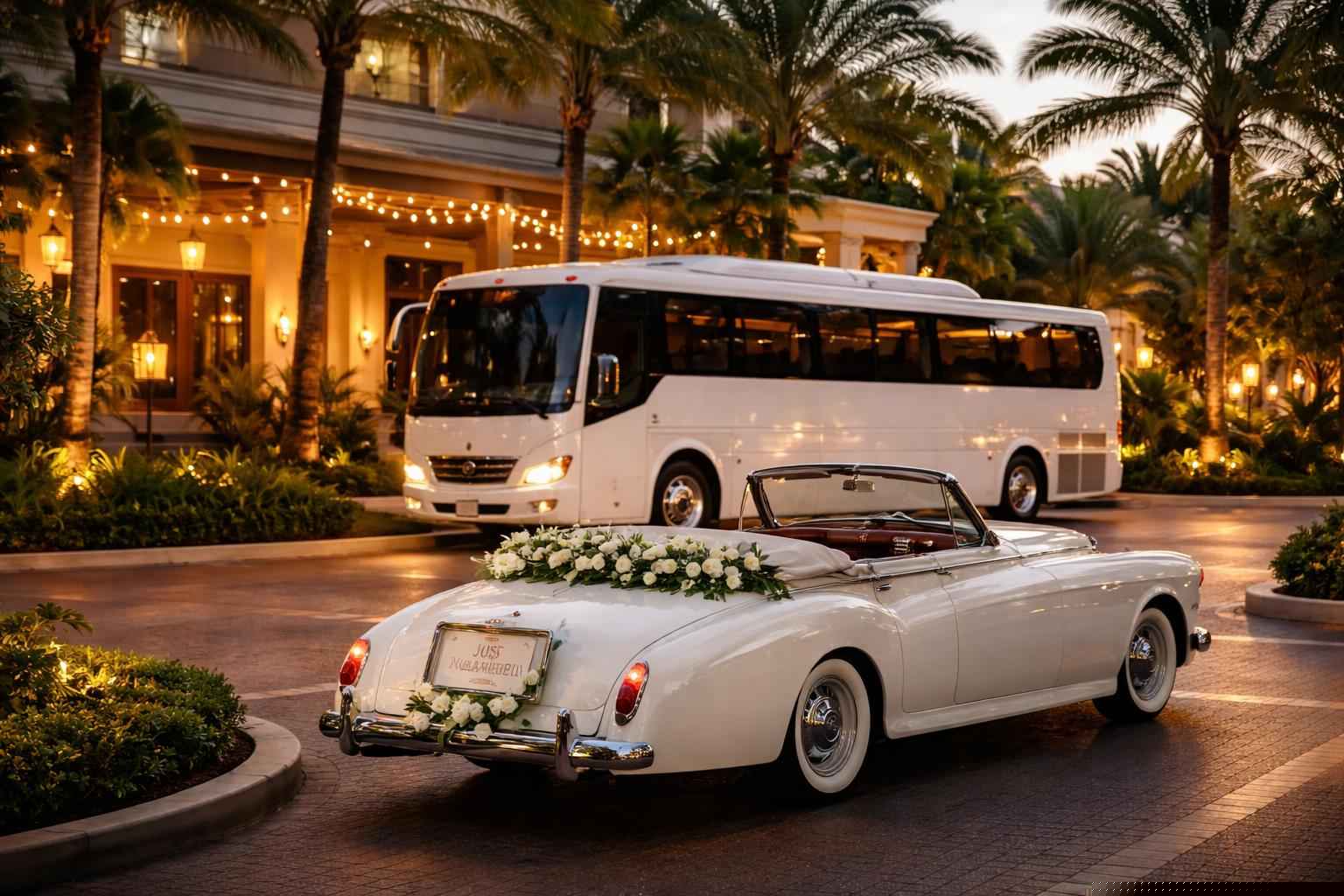 Do You Provide Wedding Day Shuttles And A Classic Or Vintage Getaway Car In Hollywood Florida