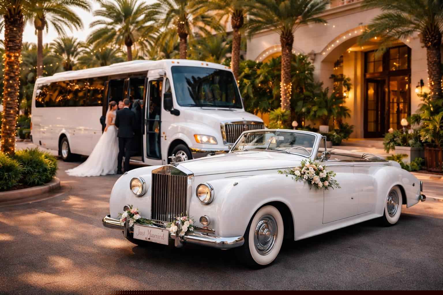 Do You Provide Wedding Day Shuttles And A Classic Or Vintage Getaway Car In Hollywood Florida?