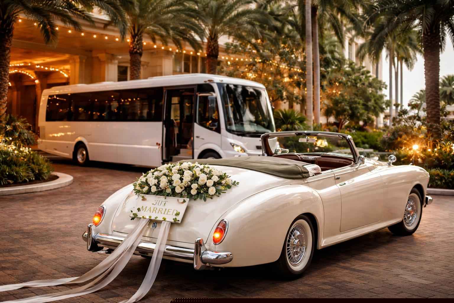 Do You Provide Wedding Day Shuttles And A Classic Or Vintage Getaway Car In Hollywood Florida?