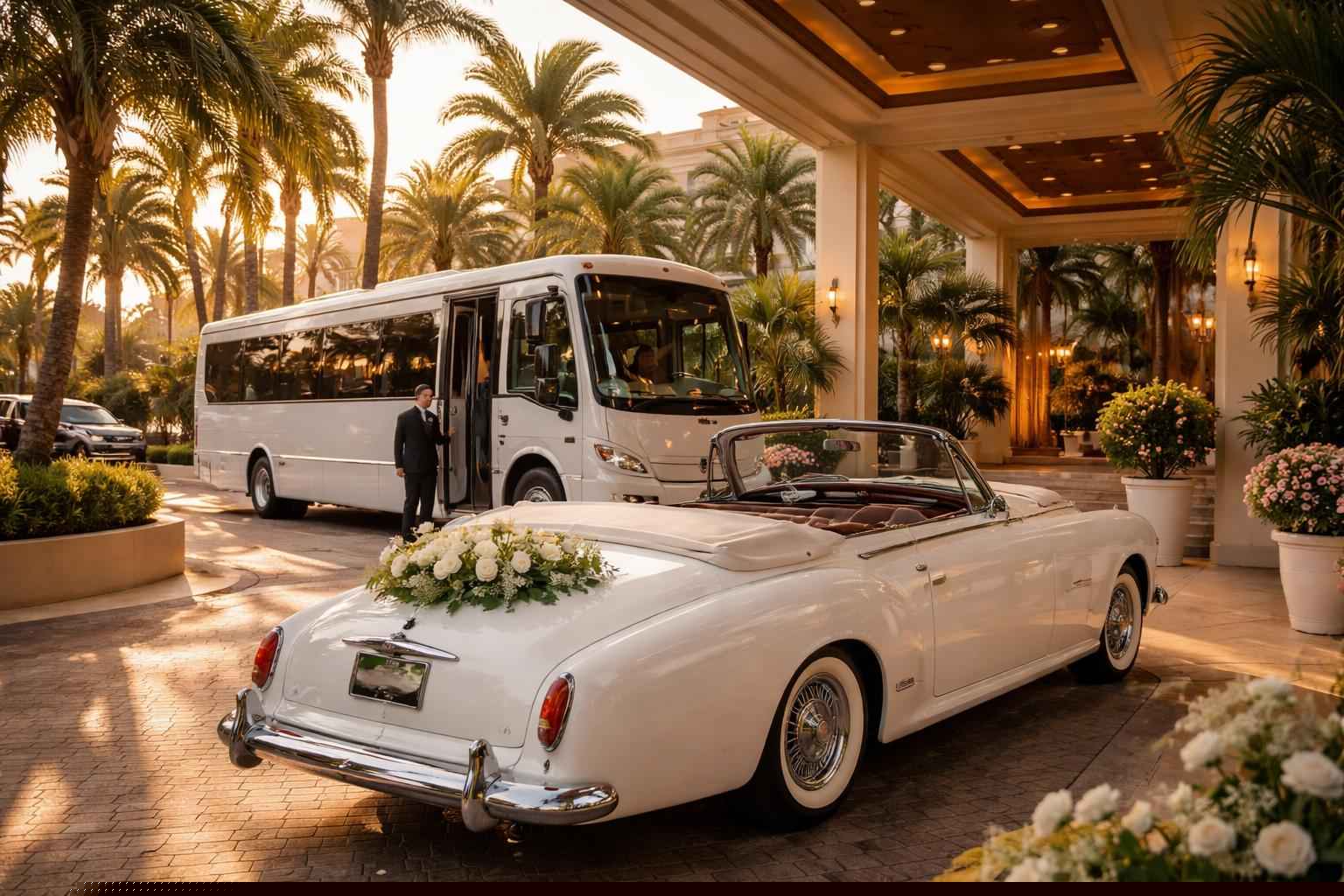 Do You Provide Wedding Day Shuttles And A Classic Or Vintage Getaway Car In Hollywood Florida