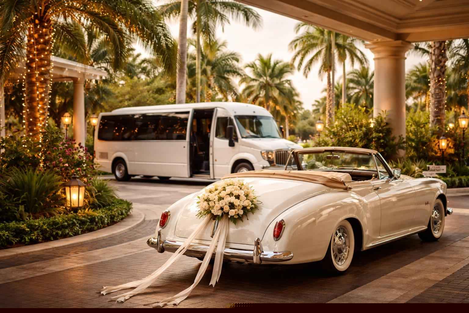 Do You Provide Wedding Day Shuttles And A Classic Or Vintage Getaway Car In Hollywood Florida