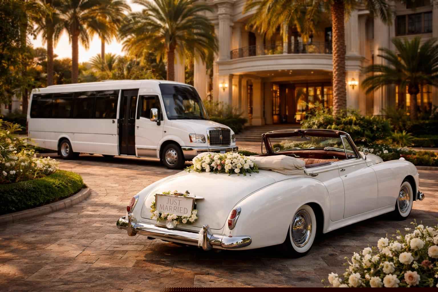 Do You Provide Wedding Day Shuttles And A Classic Or Vintage Getaway Car In Miramar Florida?