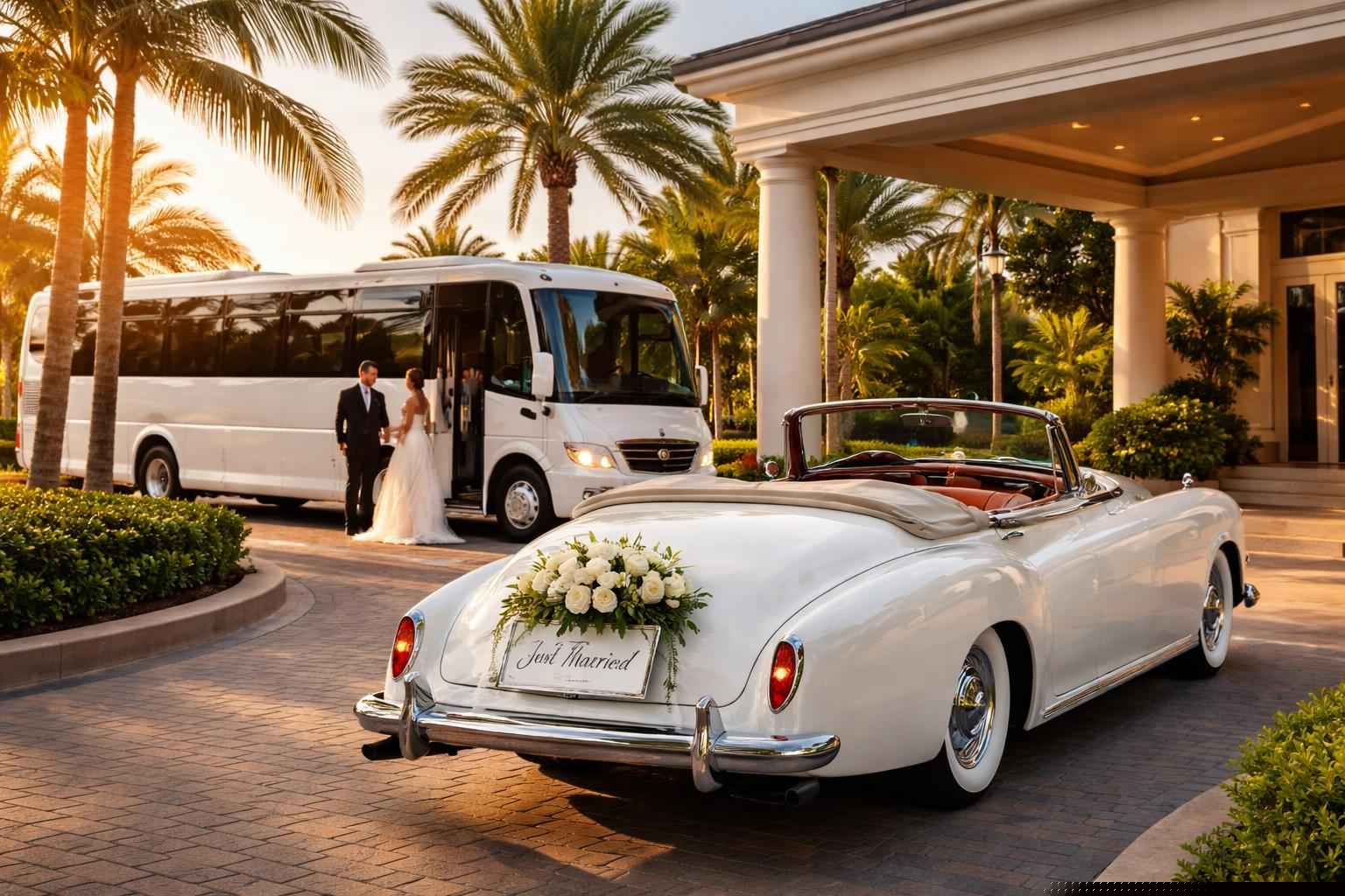 Do You Provide Wedding Day Shuttles And A Classic Or Vintage Getaway Car In Miramar Florida?