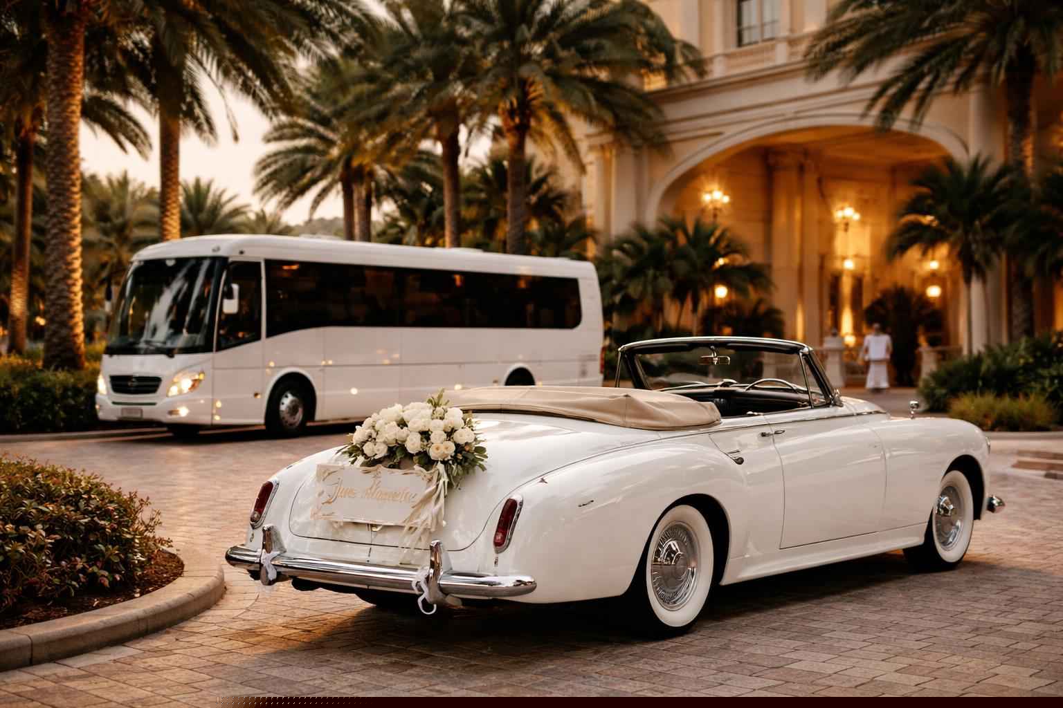 Do You Provide Wedding Day Shuttles And A Classic Or Vintage Getaway Car In Miramar Florida?