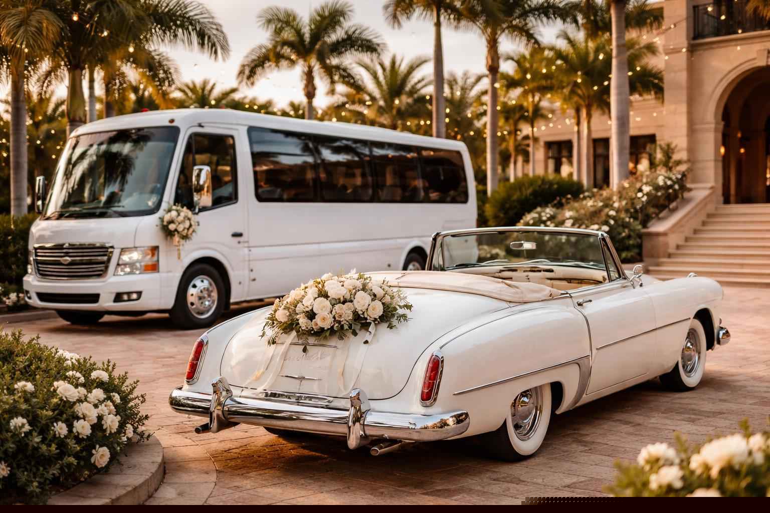 Do You Provide Wedding Day Shuttles And A Classic Or Vintage Getaway Car In Miramar Florida?