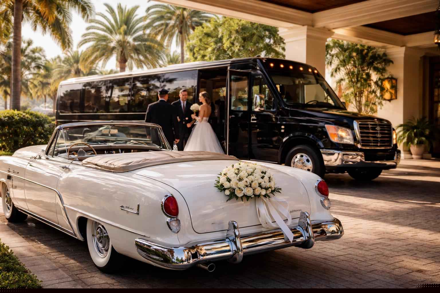 Do You Provide Wedding Day Shuttles And A Classic Or Vintage Getaway Car In Miramar Florida?