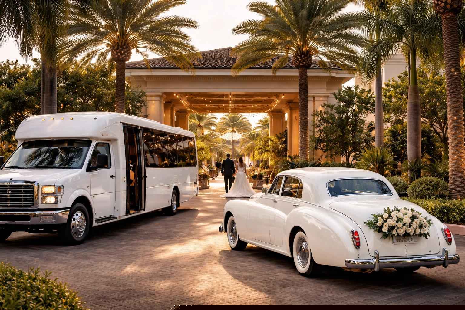 Do You Provide Wedding Day Shuttles And A Classic Or Vintage Getaway Car In Miramar Florida?