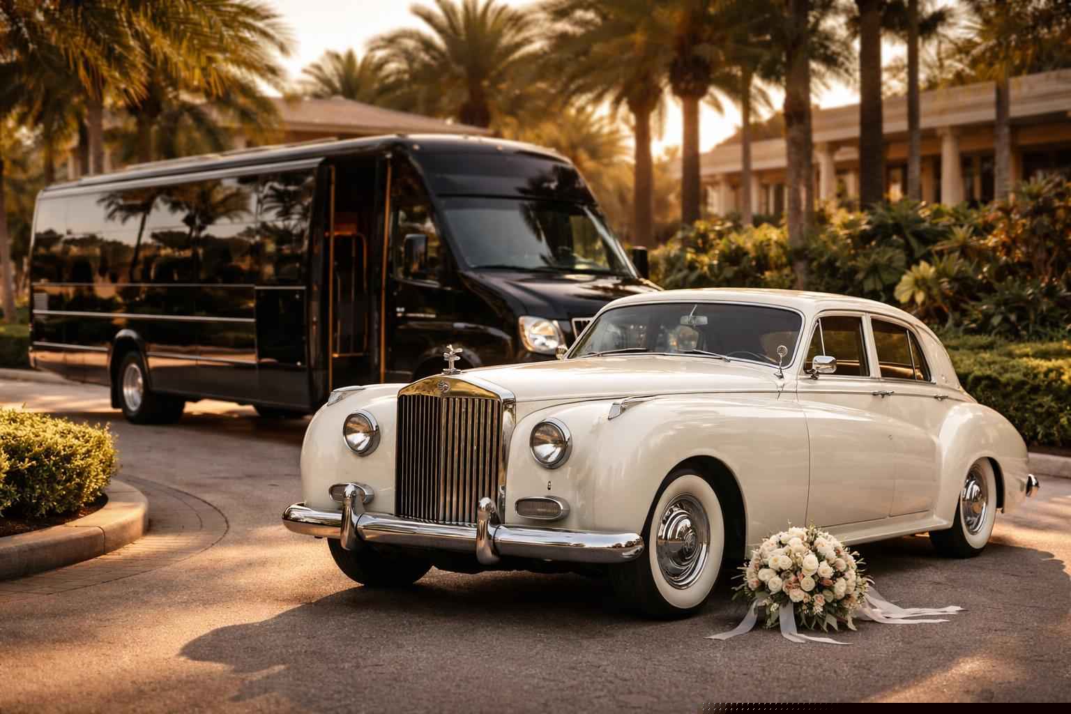 Do You Provide Wedding Day Shuttles And A Classic Or Vintage Getaway Car In Miramar Florida?