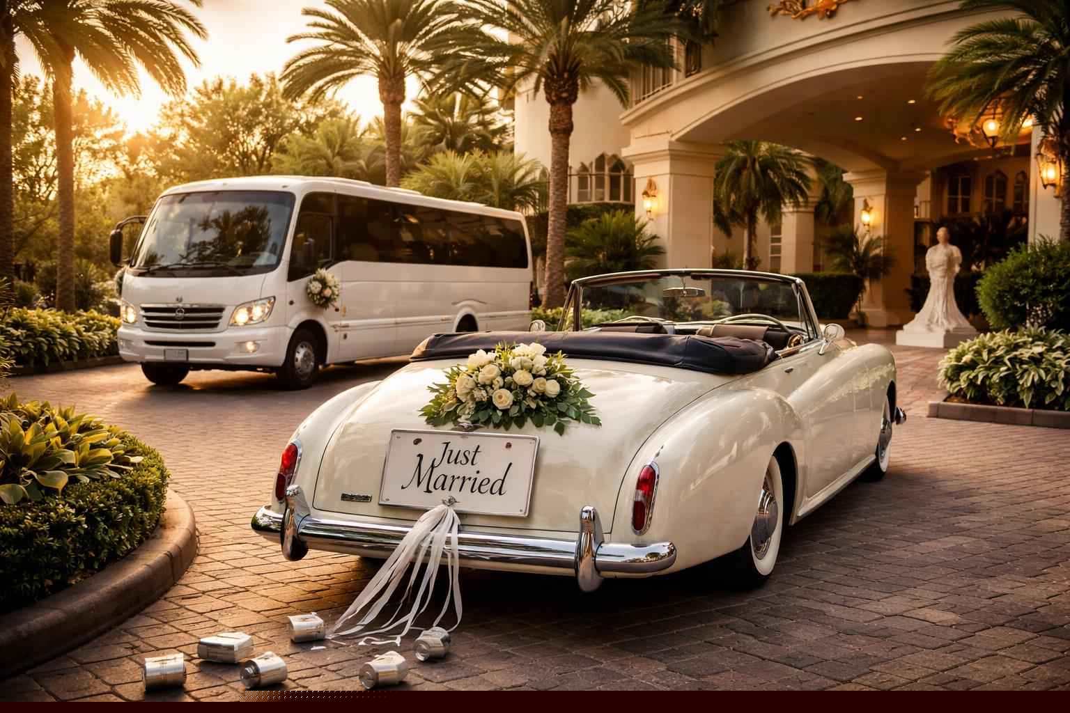 Do You Provide Wedding Day Shuttles And A Classic Or Vintage Getaway Car In Miramar Florida?