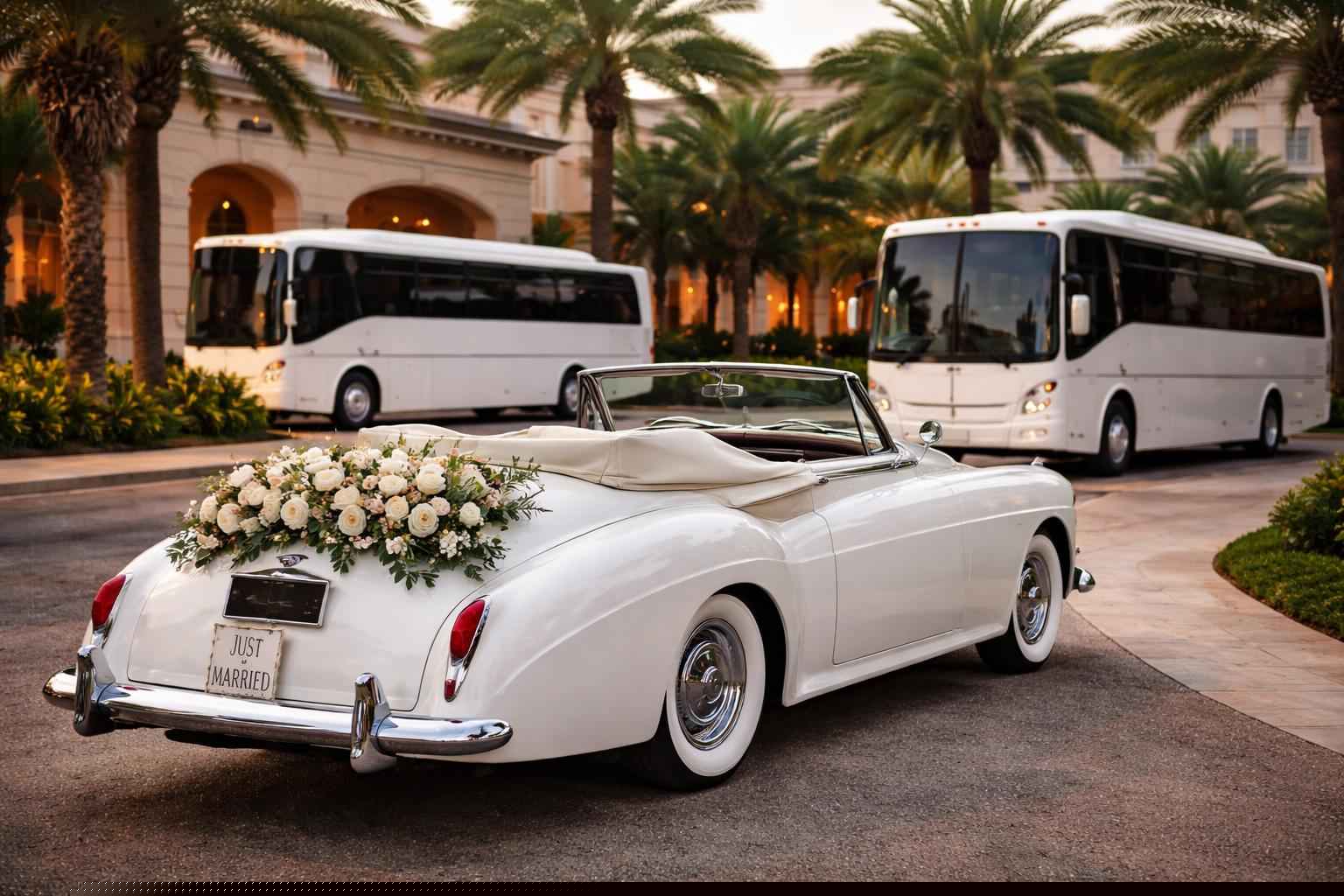 Do You Provide Wedding Day Shuttles And A Classic Or Vintage Getaway Car In Miramar Florida?