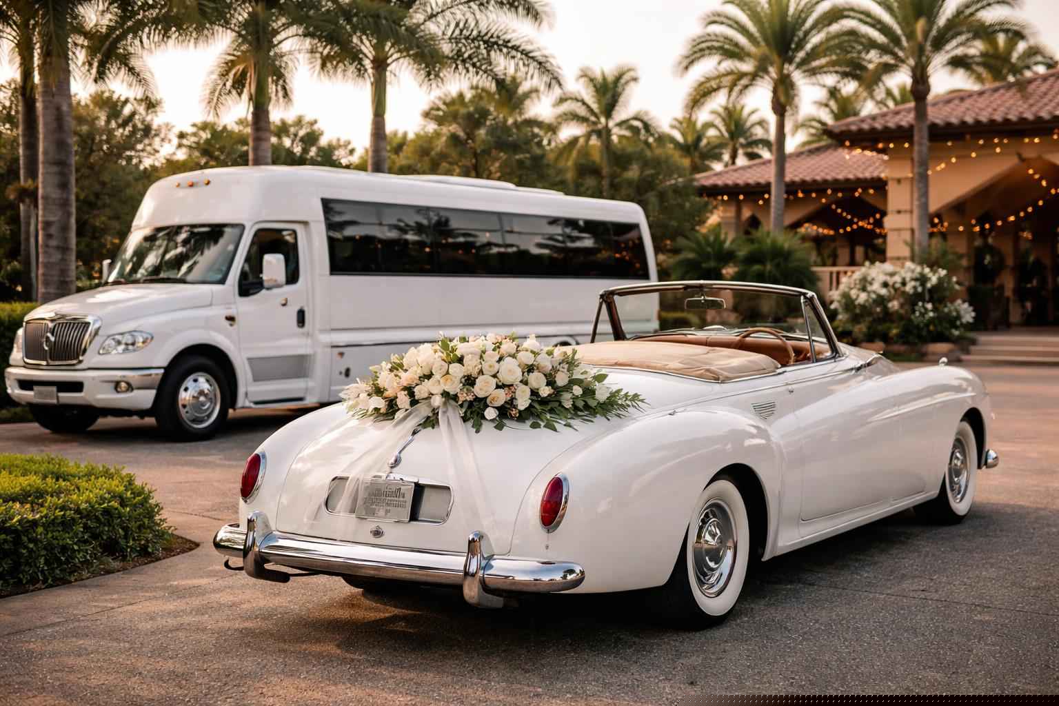 Do You Provide Wedding Day Shuttles And A Classic Vintage Getaway Car In Cape Coral Florida