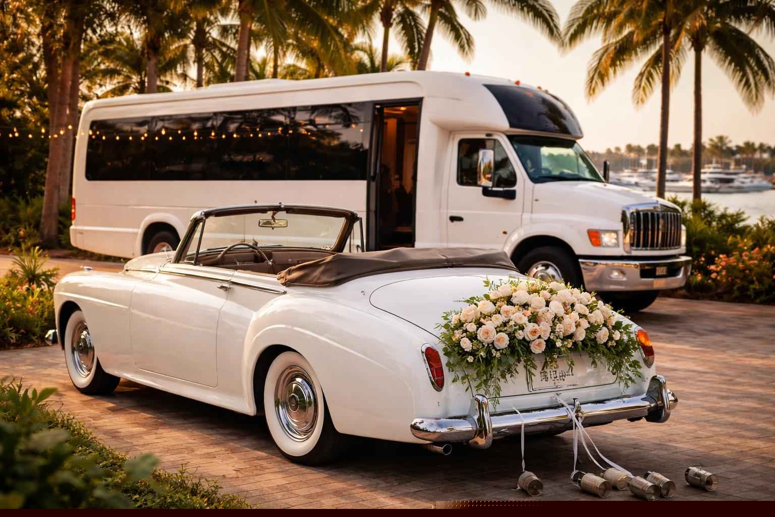 Do You Provide Wedding Day Shuttles And A Classic Vintage Getaway Car In Cape Coral Florida
