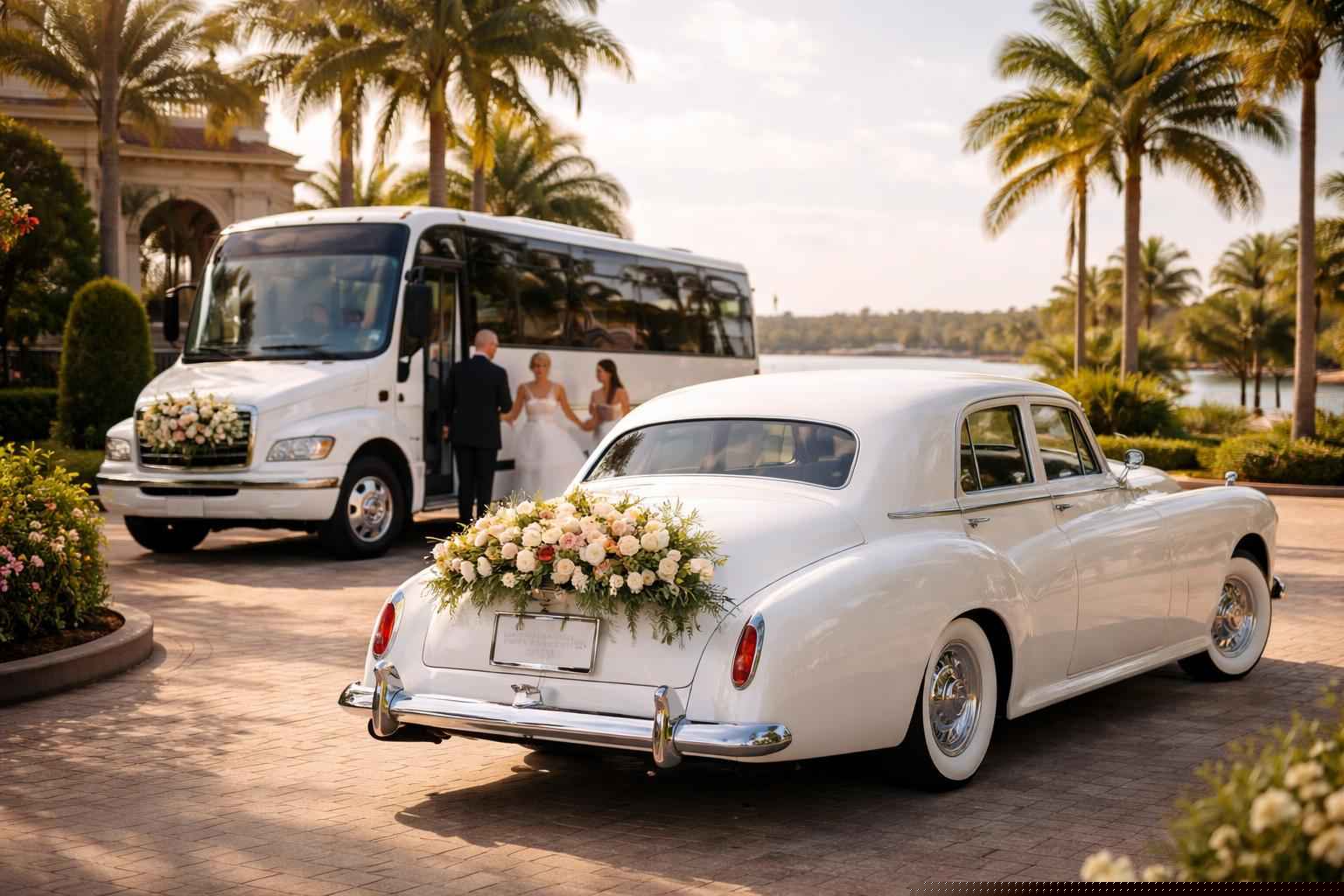 Do You Provide Wedding Day Shuttles And A Classic Vintage Getaway Car In Cape Coral Florida?
