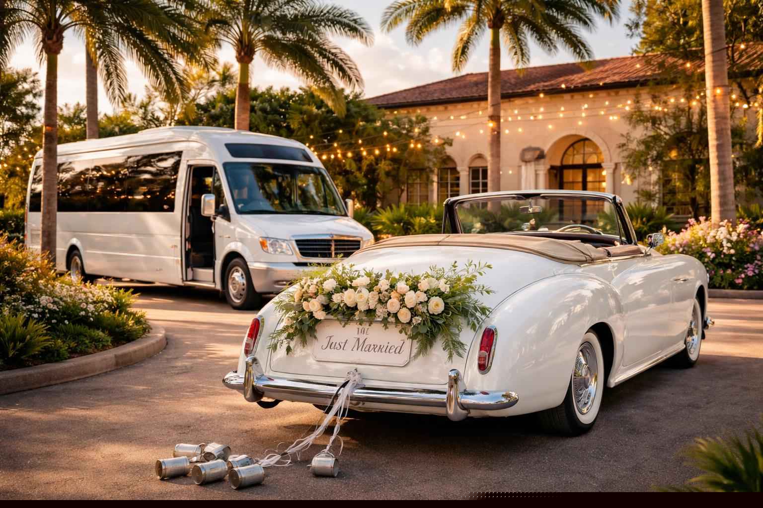 Do You Provide Wedding Day Shuttles And A Classic Vintage Getaway Car In Cape Coral Florida