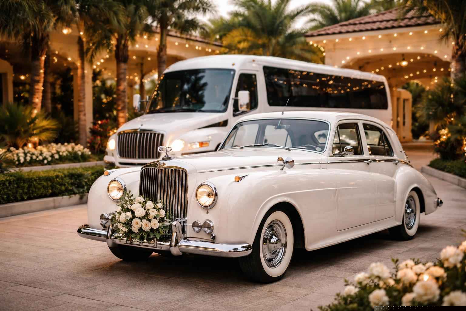 Do You Provide Wedding Day Shuttles And A Classic Vintage Getaway Car In Coral Springs Florida?