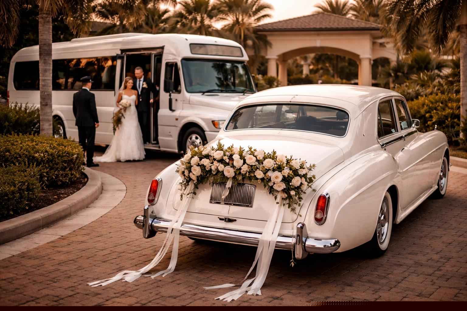 Do You Provide Wedding Day Shuttles And A Classic Vintage Getaway Car In Coral Springs Florida?