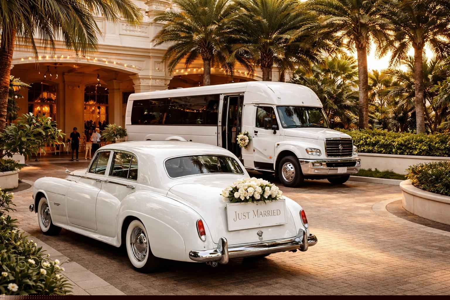 Do You Provide Wedding Day Shuttles And A Classic Vintage Getaway Car In Fort Lauderdale Florida