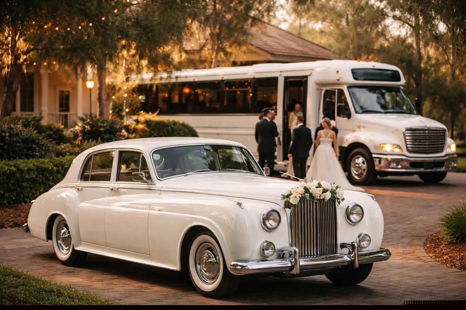 Do You Provide Wedding Day Shuttles And A Classic Vintage Getaway Car In Gainesville Florida?