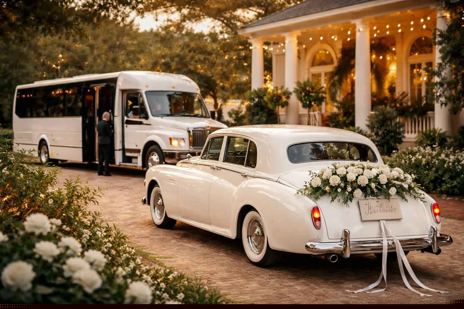 Do You Provide Wedding Day Shuttles And A Classic Vintage Getaway Car In Gainesville Florida?