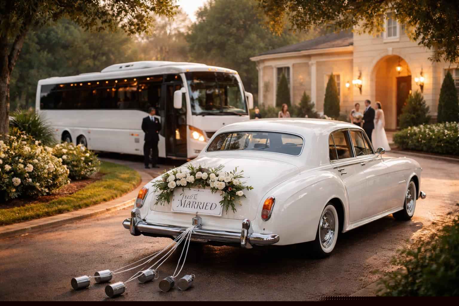 Do You Provide Wedding Day Shuttles And A Classic Vintage Getaway Car In Gainesville Florida?