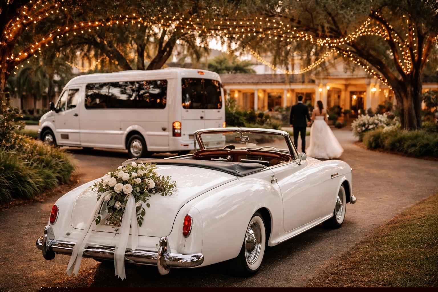 Do You Provide Wedding Day Shuttles And A Classic Vintage Getaway Car In Gainesville Florida?
