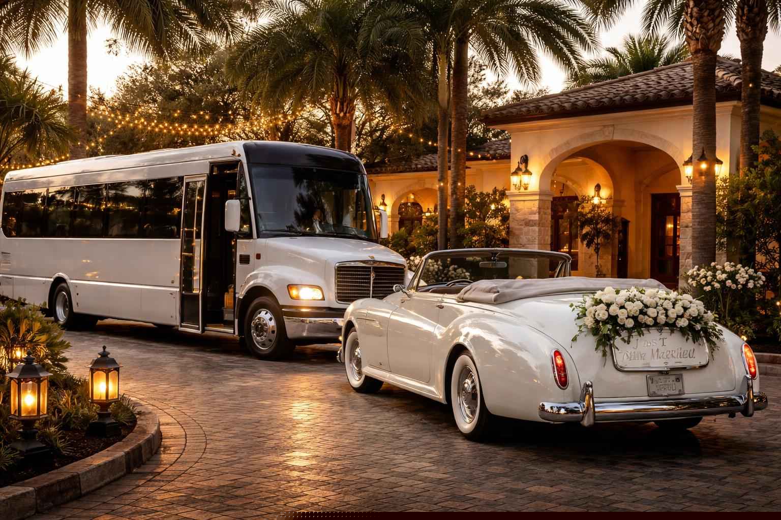Do You Provide Wedding Day Shuttles And A Classic Vintage Getaway Car In Hialeah Florida?