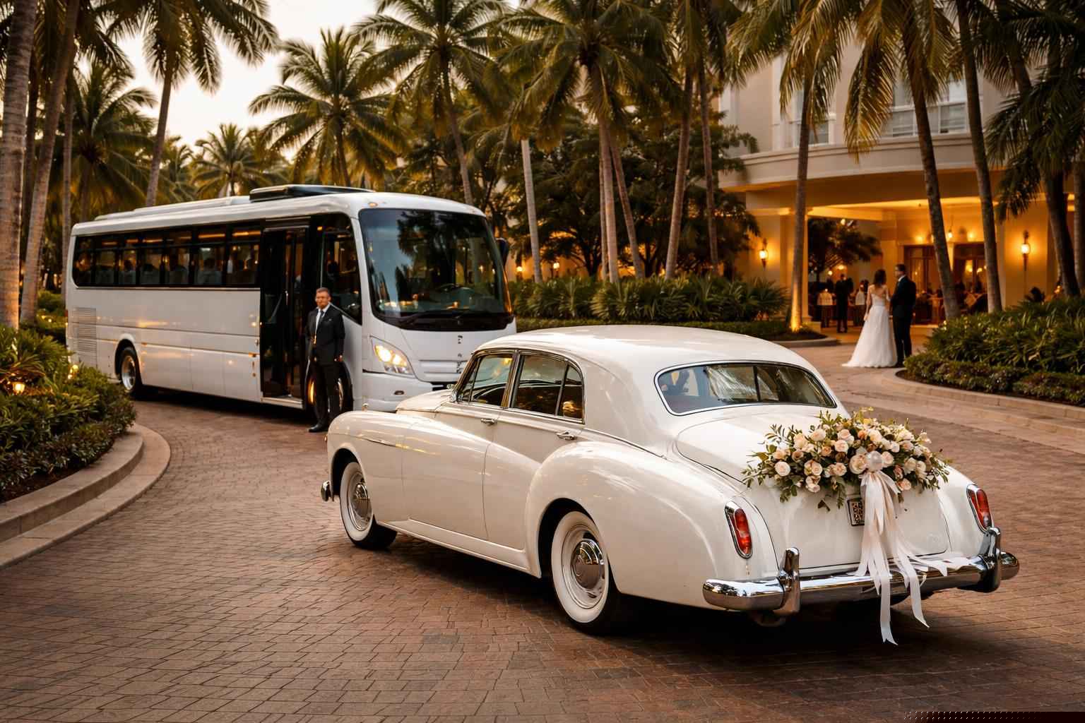 Do You Provide Wedding Day Shuttles And A Classic Vintage Getaway Car In Hollywood Florida?