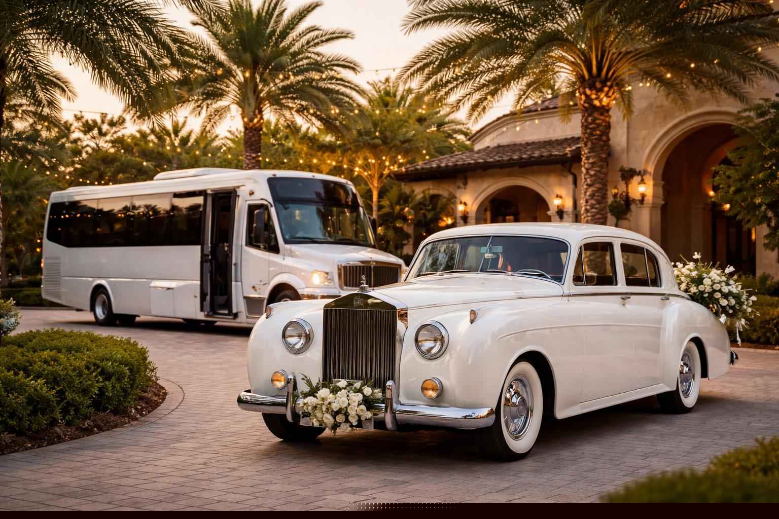 Do You Provide Wedding Day Shuttles And A Classic Vintage Getaway Car In Pembroke Pines Florida