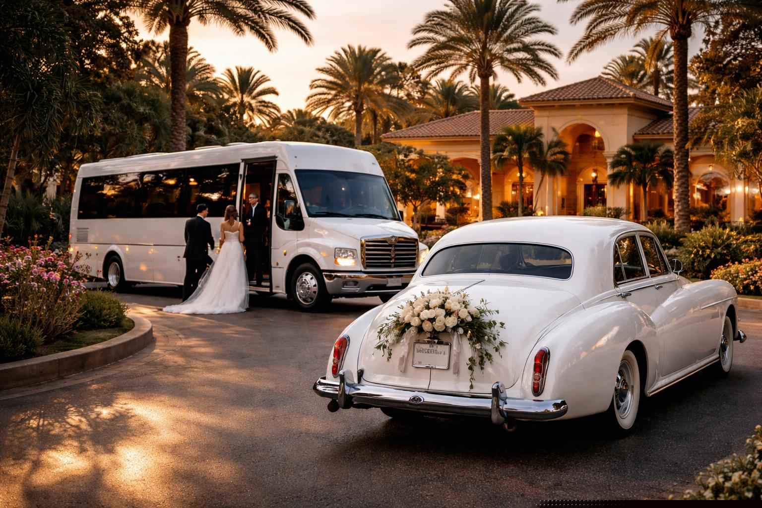 Do You Provide Wedding Day Shuttles And A Classic Vintage Getaway Car In Pembroke Pines Florida