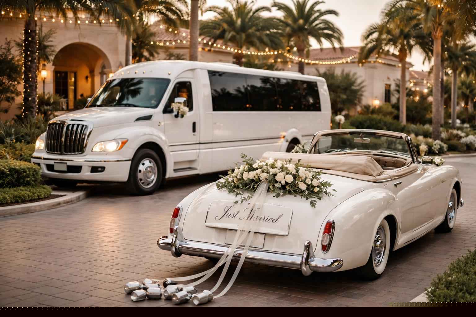 Do You Provide Wedding Day Shuttles And A Classic Vintage Getaway Car In Pembroke Pines Florida