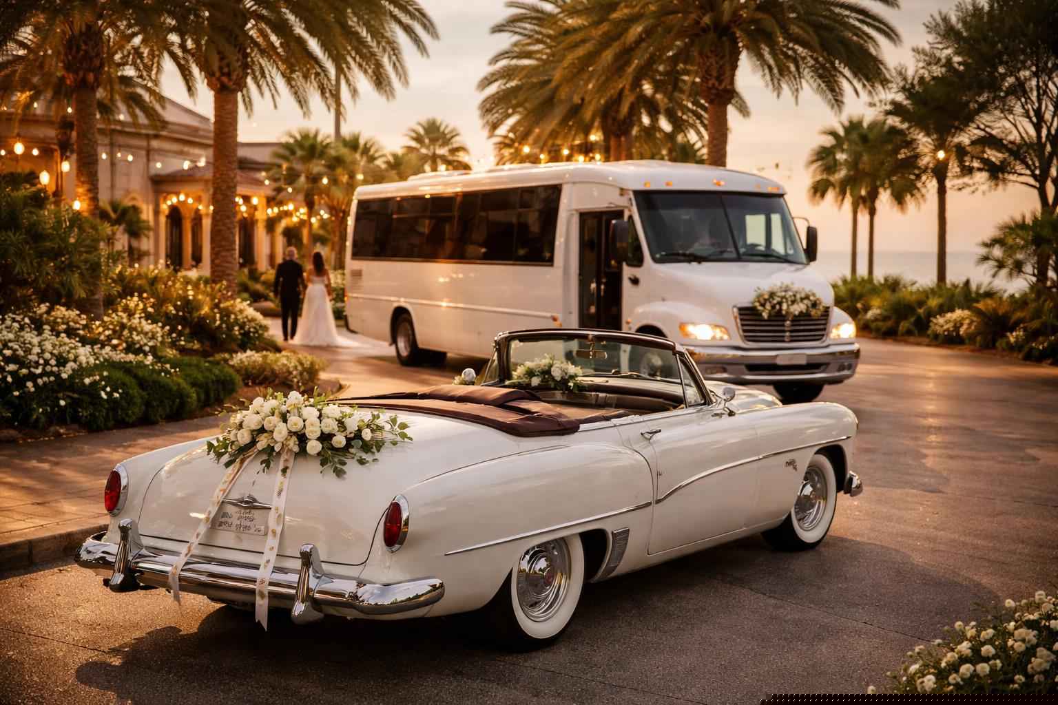 Do You Provide Wedding Day Shuttles And A Classic Vintage Getaway Car In St. Petersburg Florida
