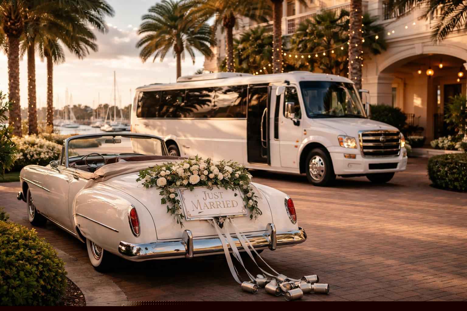 Do You Provide Wedding Day Shuttles And A Classic Vintage Getaway Car In St. Petersburg Florida?