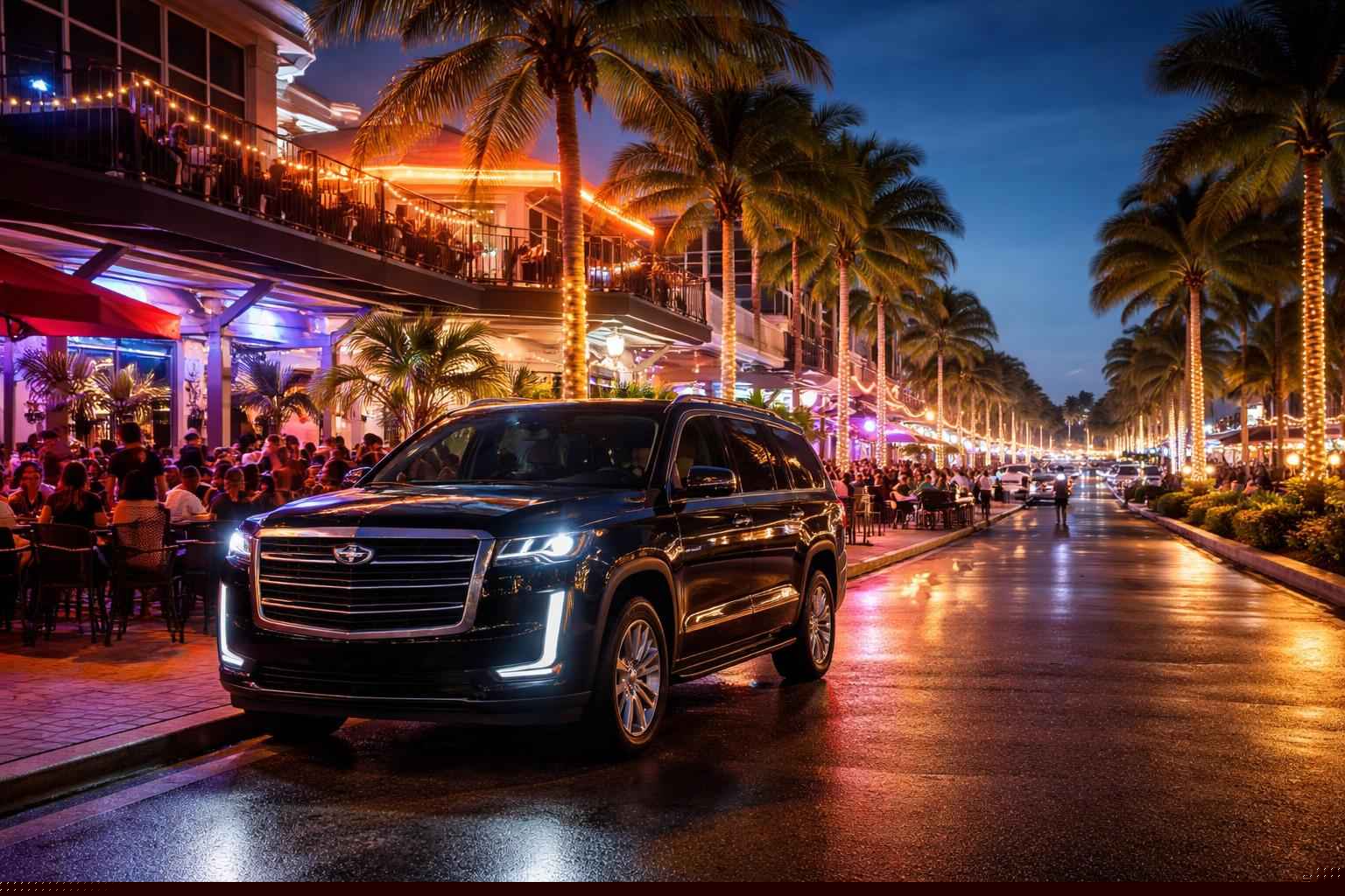 Do you service nightlife areas and downtown districts in Cape Coral Florida for hourly charters?