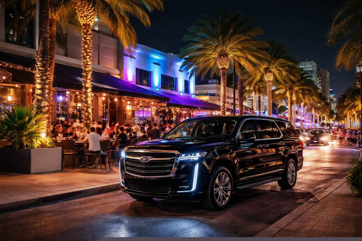Do you service nightlife areas and downtown districts in Hollywood Florida for hourly charters?