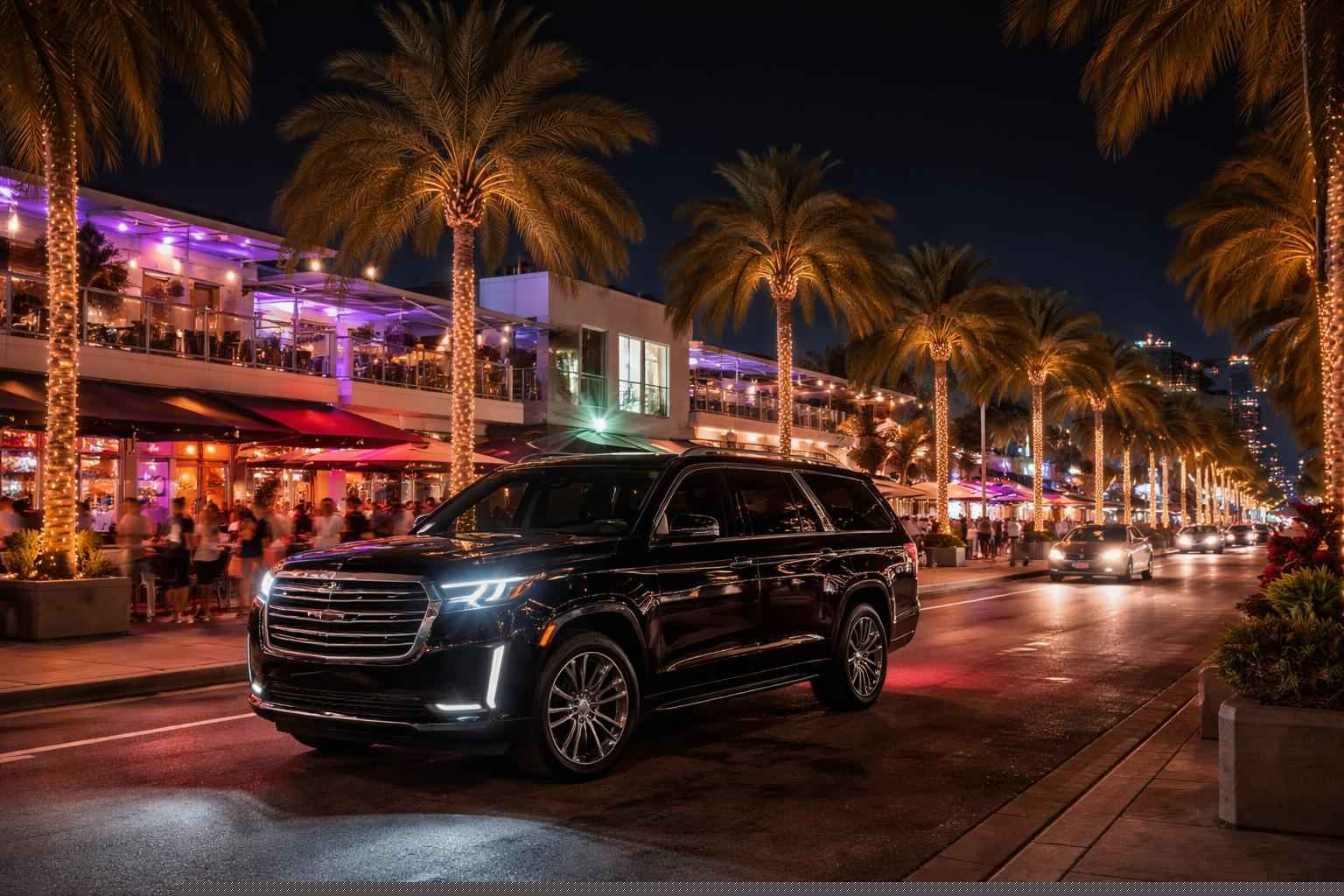 Do you service nightlife areas and downtown districts in Hollywood Florida for hourly charters?