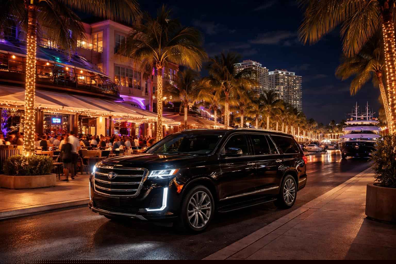 Do you service nightlife areas and downtown districts in Hollywood Florida for hourly charters?