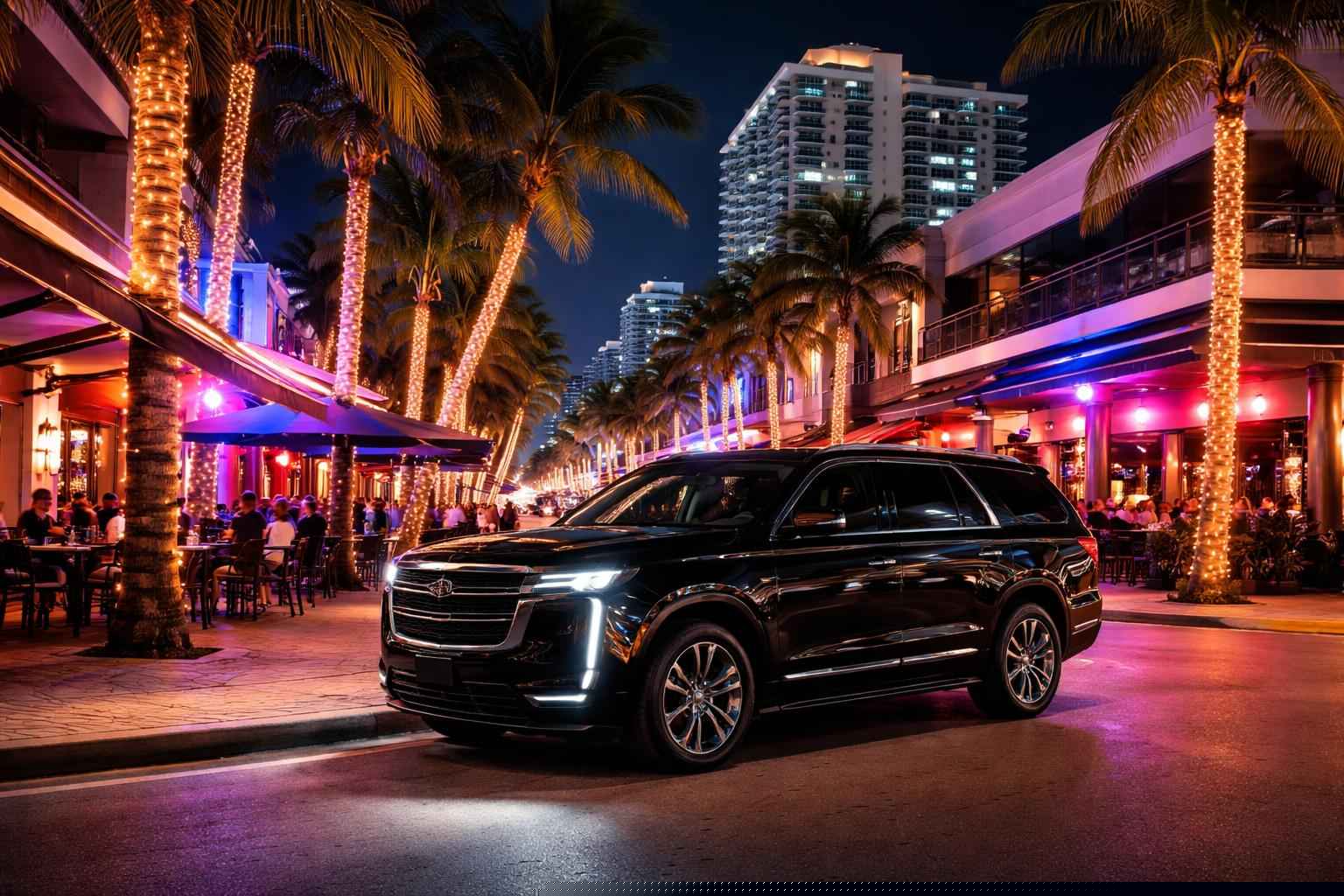 Do you service nightlife areas and downtown districts in Hollywood Florida for hourly charters?