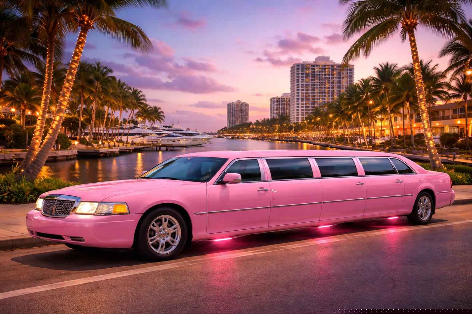 Fort Lauderdale Florida Pink Limo Service